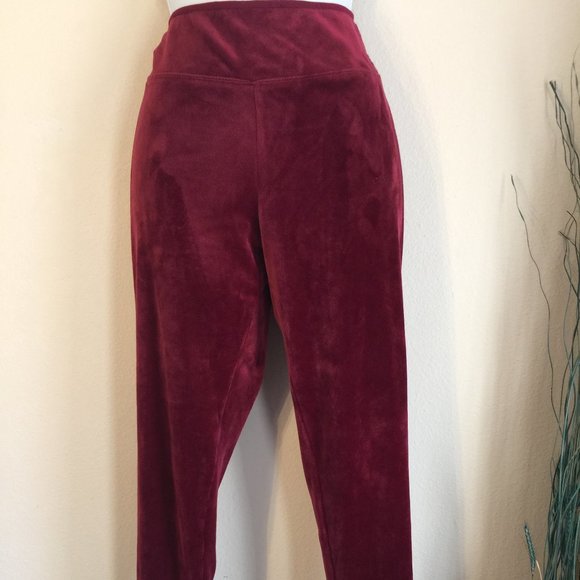 Cuddl Duds Pants - Cuddl Duds Double Plush Velour Leggings Merlot Lounge Pajama M